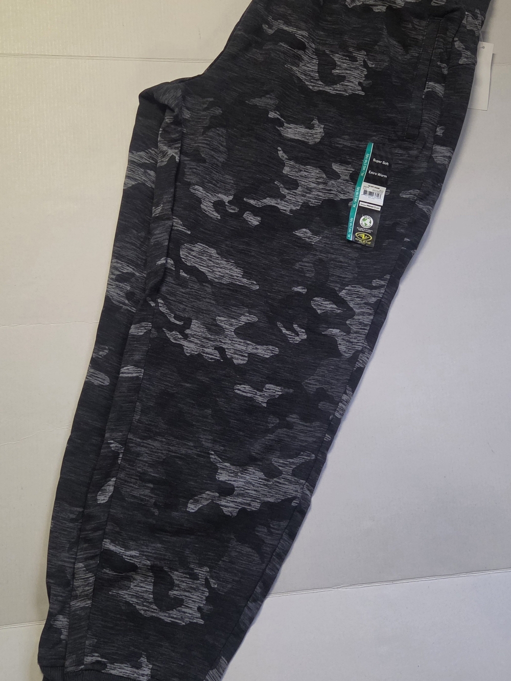 Athletic Works Black & Gray Camo Jogger Track Pants